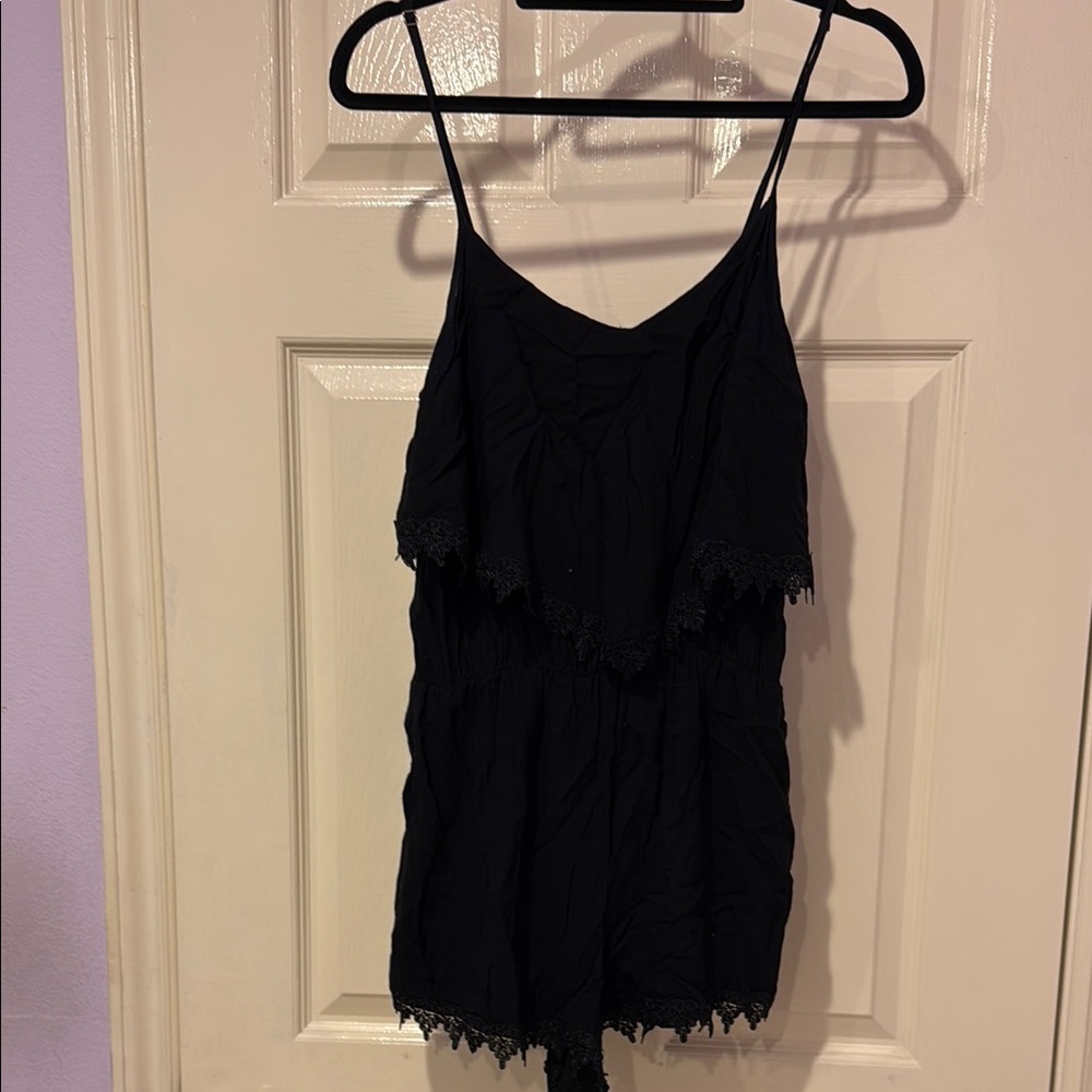 Black Tiered Lace Chemise